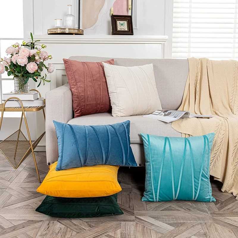 Velvet Fall Pillow Covers Mustard Yellow Throw Pillow Covers Decorative Pillow Covers Cushion Case Cozy Modern Fall Decor Pillow D260317