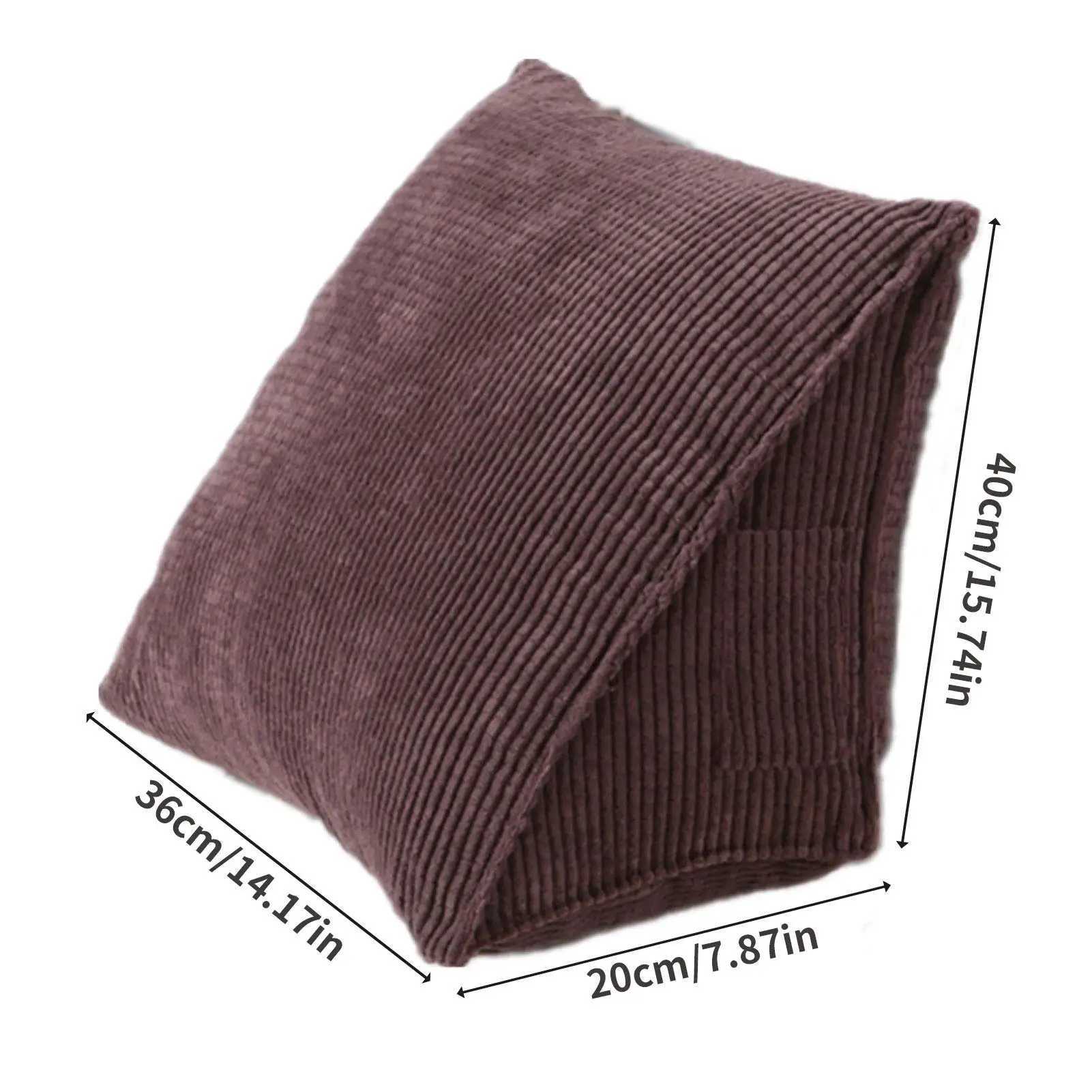 Triangular Backrest Cushion Corduroy Wedge Soft Reading Pillow Backrest Positioning Support Pillow Office Home Bed Sofa Chair D260317