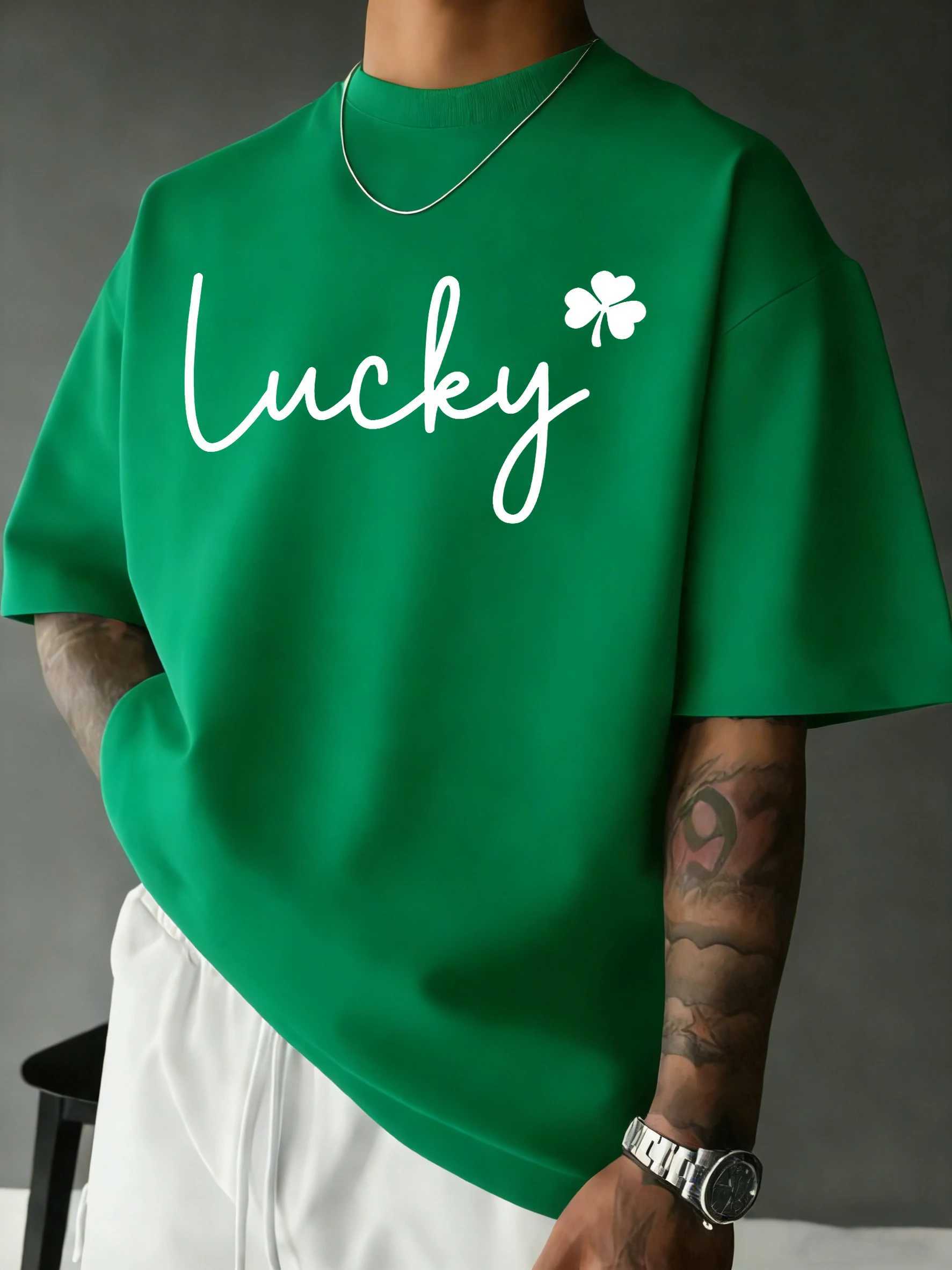 Scriptprinted Man O-Neck Office T-Shirt Casual Loose T Shirts Sport Cotton Streetwear Summer All-Match Male Short SLeeve M260317