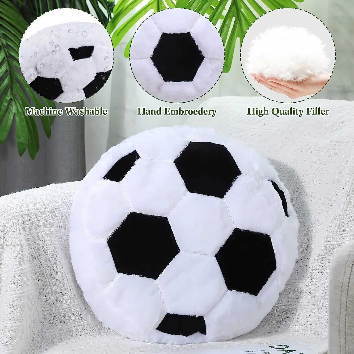 Creative Football Plush Pillow Fan Cushion Boyfriend Football Cushion Home Decoration Sports FanCute Soccer Shaped D260317