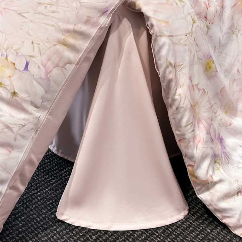 Luxury Organic Bamboo Silky Bedding Set Vintage Flat Bed Sheets Duvet Cover Pillowcases Rural Style Queen King Size Bed Linens D260317