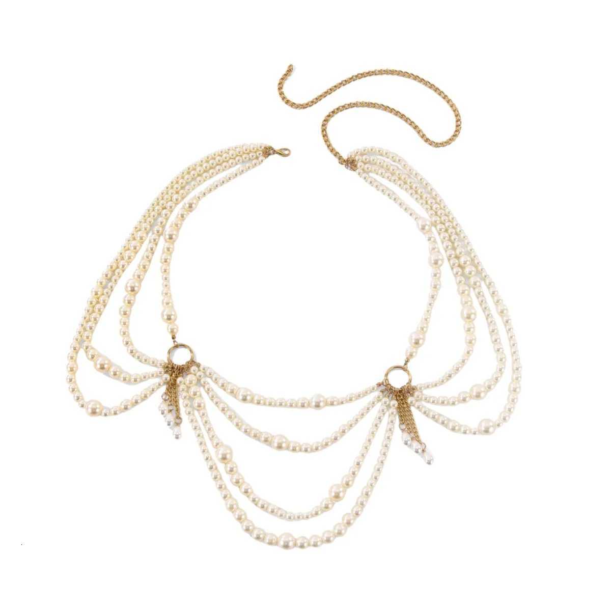 New Fashion Body Jewelry Stylish Elegant Multilayer Imitation Pearl Waist Chain Belt For Women Character Playing Accessories H260316 - view 6