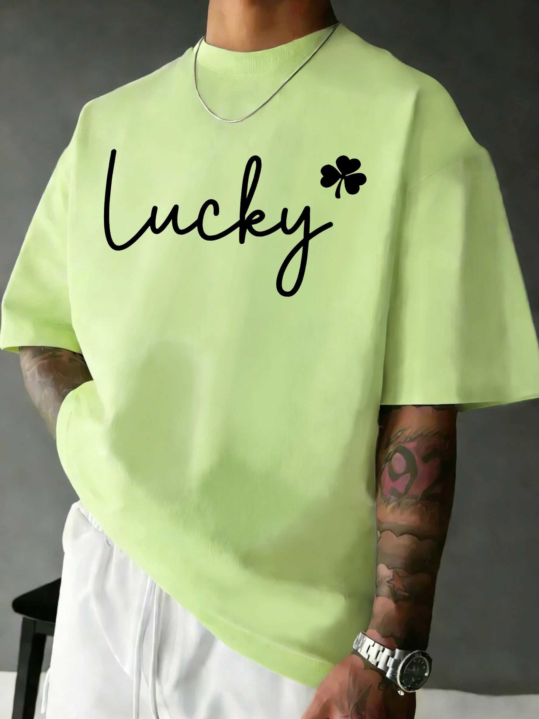 Scriptprinted Man O-Neck Office T-Shirt Casual Loose T Shirts Sport Cotton Streetwear Summer All-Match Male Short SLeeve M260317