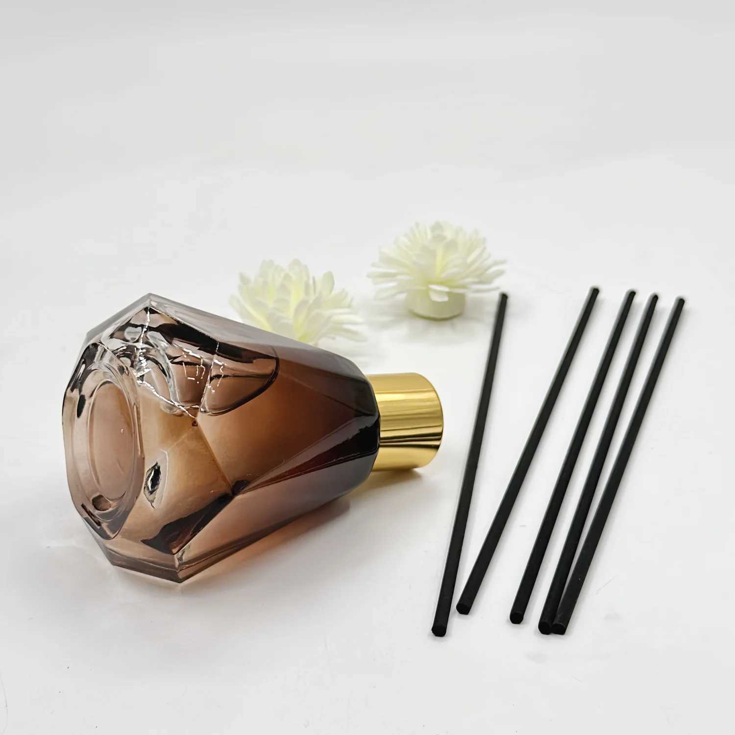 Essential Oil Diffuser 60ml Gradient Color Diamond Shape Reed Aromatherapy Bottle Used for Home Decor Fragrance Bedroom Aromatherapy Living R D260317