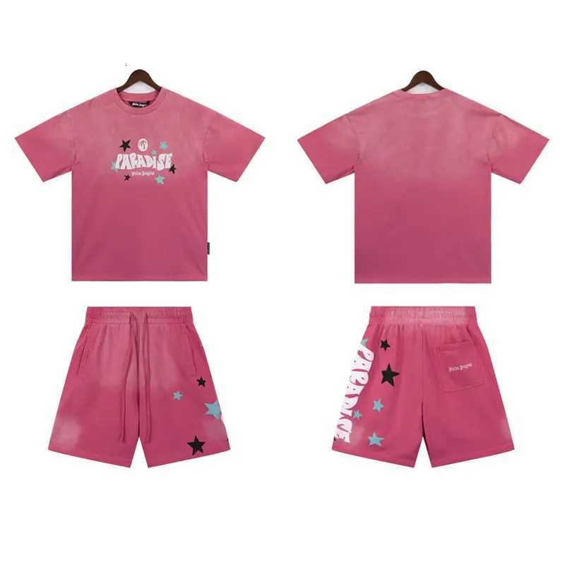 American Trendy Brand Fashion Large Size Mens Pure Cotton Letter Printing Short-sleeved T-shirt Summer Casual Shorts Set X260316