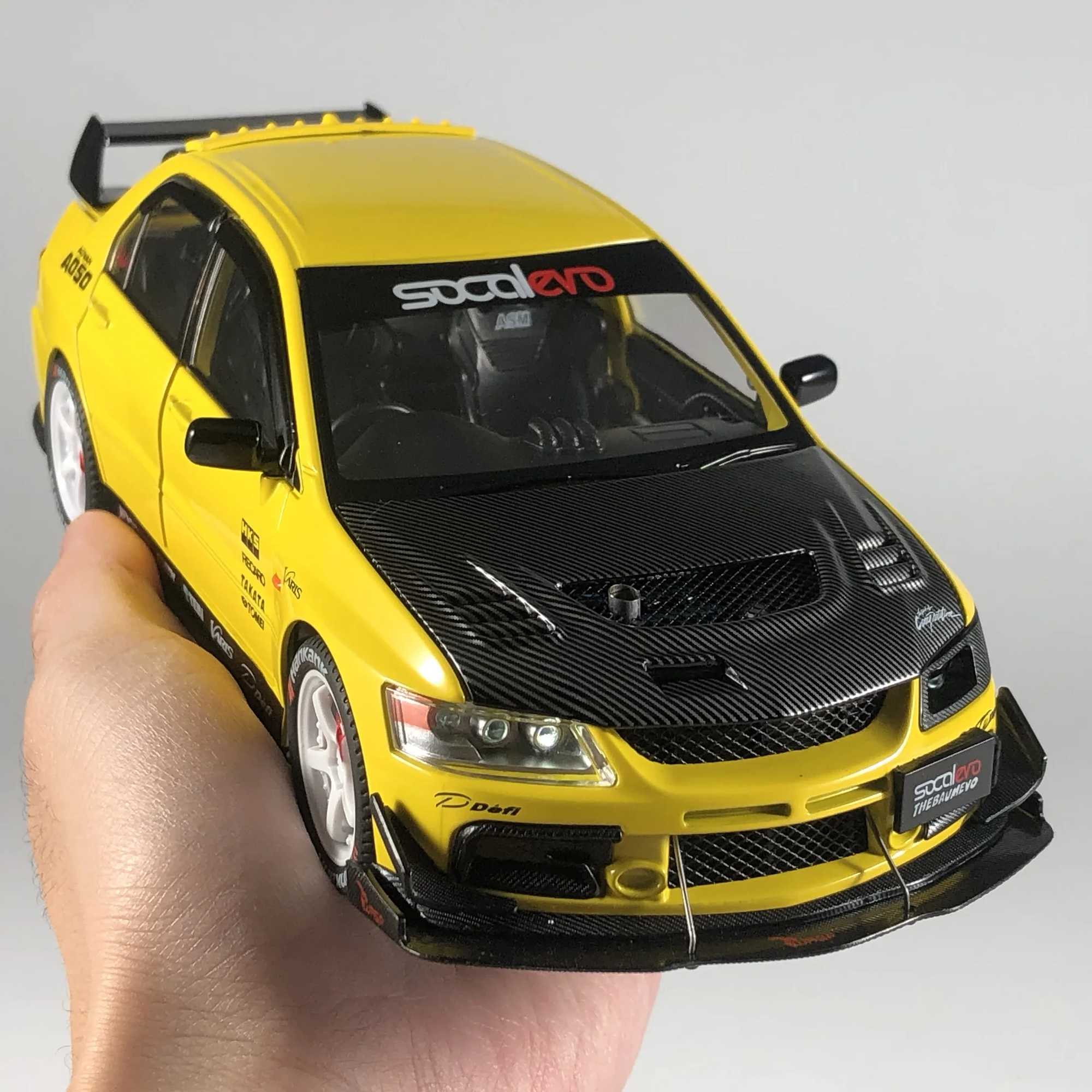 JDM 124 Mitsubish Lancer Evolution EVO9 Modified Version Alloy Metal Diecast Model Car Collectibles Hobby Display Ornaments Toy D260317