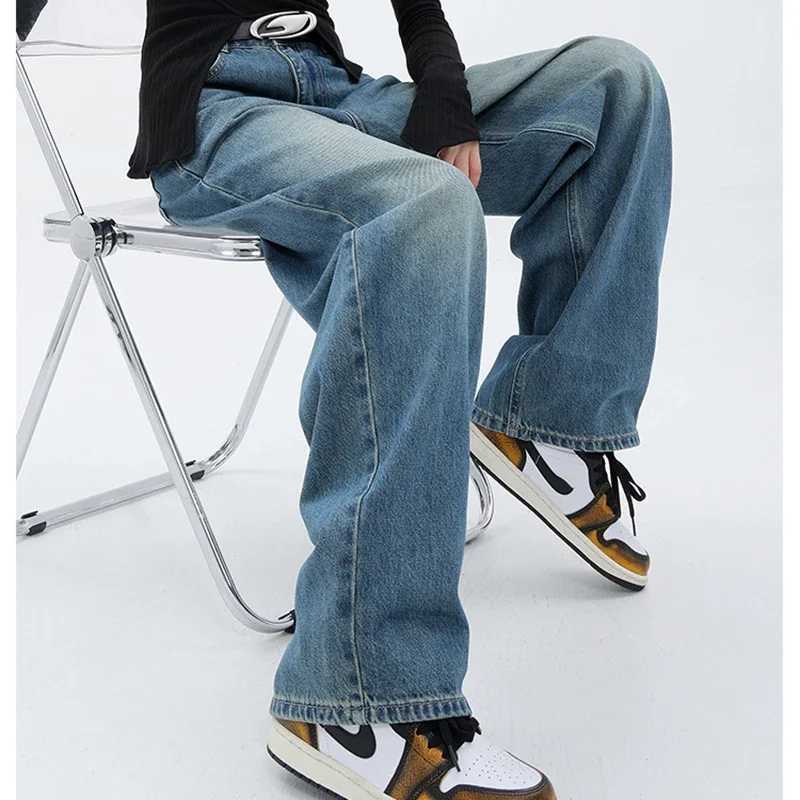 Woman High Waist 90s Vintage Stacked Baggy Jeans Lady Oversized Gothic Wide Leg Pants Lady Fashion Black Blue Y2k Denim Trousers M260317