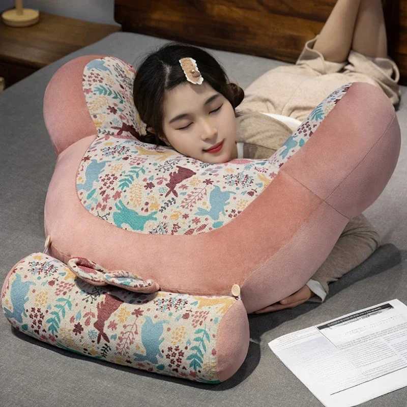 Retro Lumbar Support Large Cushion Bedside Reading Playing Sofa Cushion Home Bedroom Office Waist Protection Pillow Removable D260317