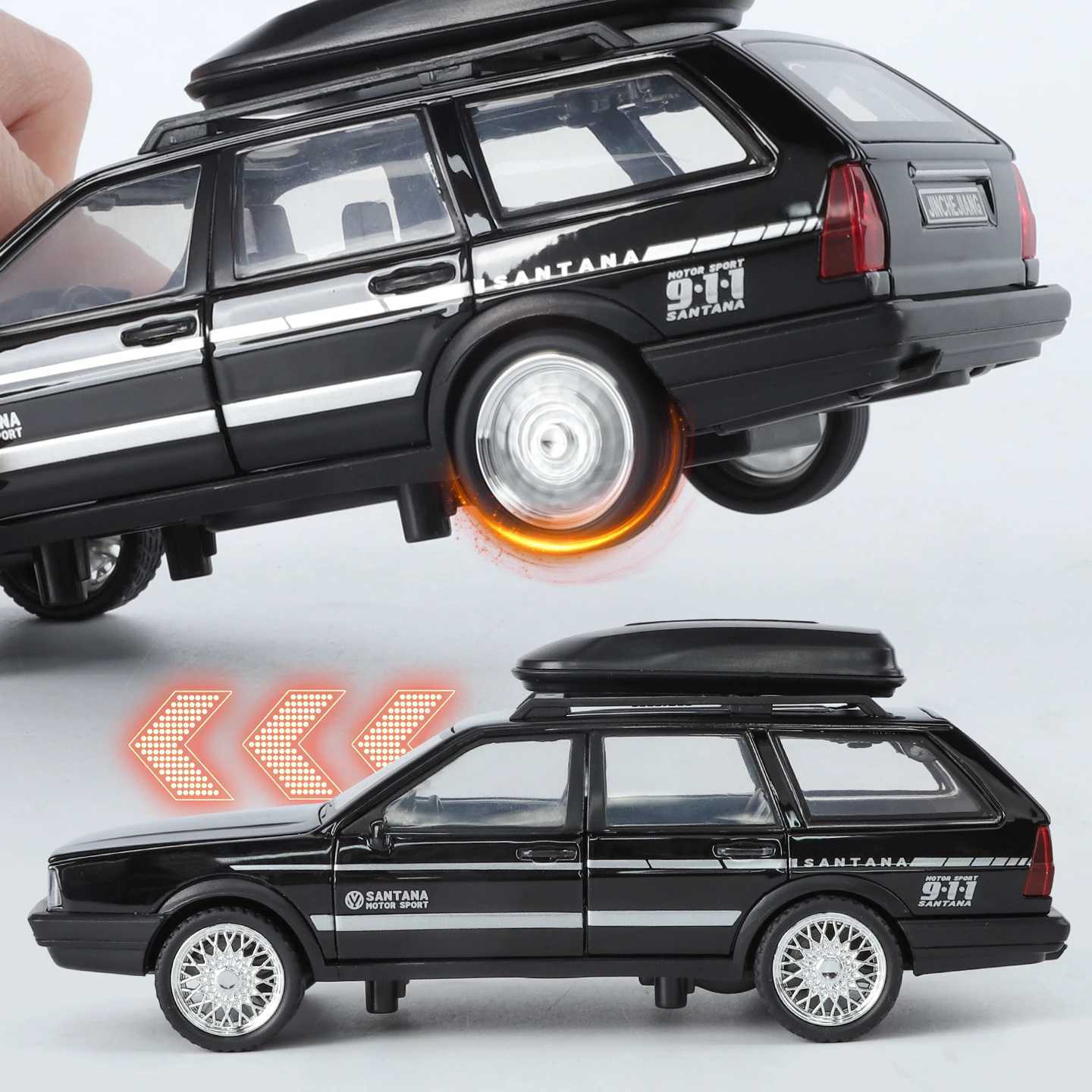 1/32 VolksWagenwerk Santana Wagon Alloy Metal Diecast Model Sound Light Toy Trendy Decoration Ornament Birthday Gift For Kids D260317