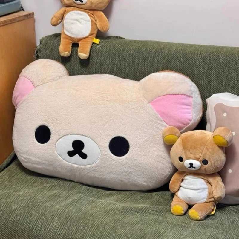 Rilakkuma Plush Bed Headrest Cushion For Dorms Soft Stuffed Bunk Bed Backrest Pillow Cute Decor For College Student Bedrooms D260317