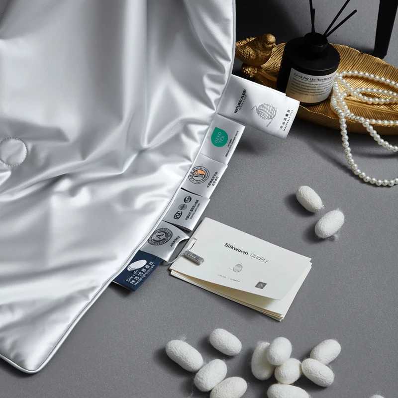 Silk Blanket with 100 Mulberry Silk Filled Summer Air Condition Throw Blanket Lightweight and Ultra Soft Thin Summer Comforter D260317