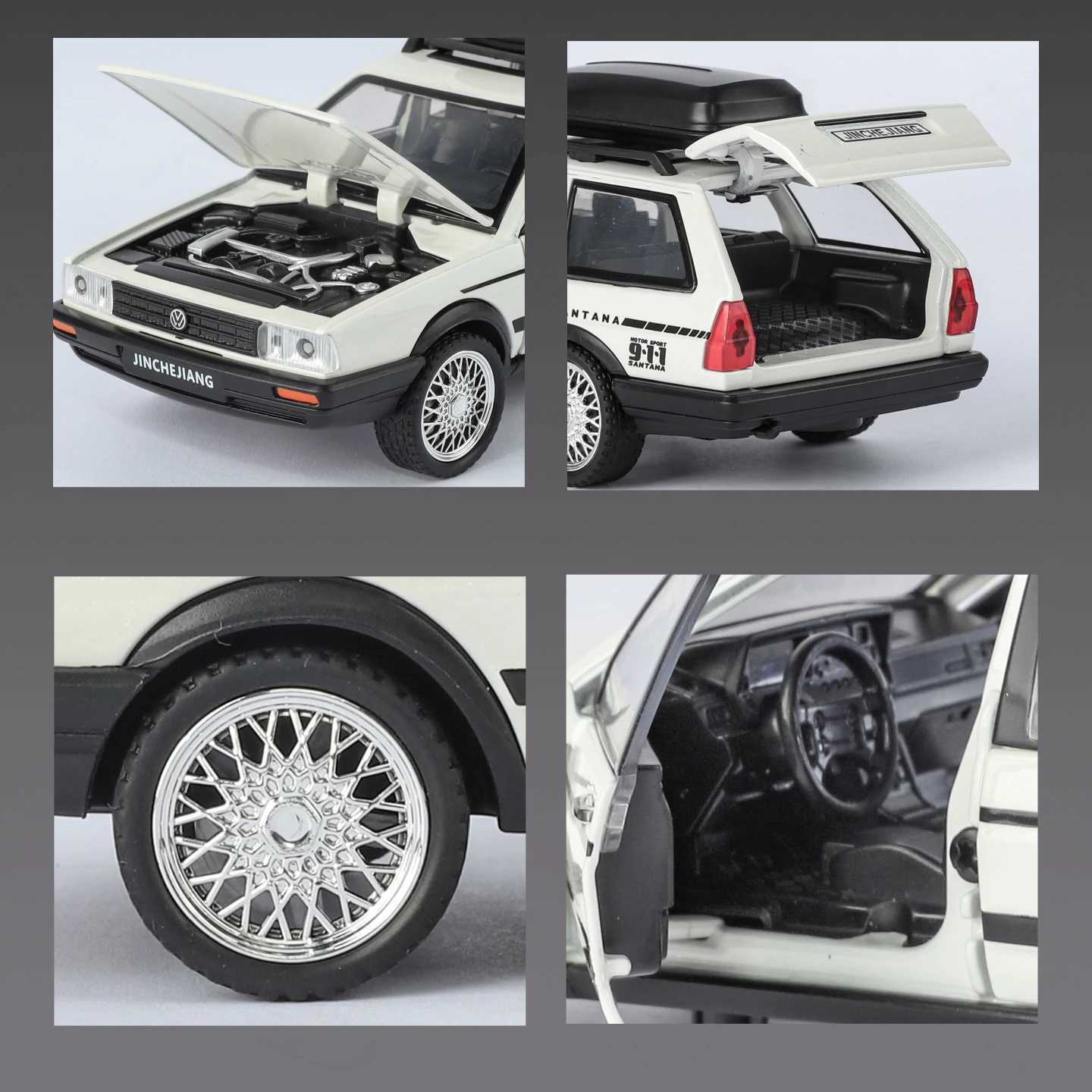 1/32 VolksWagenwerk Santana Wagon Alloy Metal Diecast Model Sound Light Toy Trendy Decoration Ornament Birthday Gift For Kids D260317