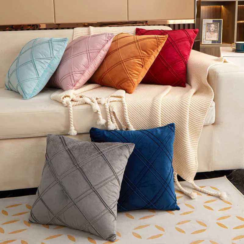 Super Soft Velvet Decorative Throw Pillow Cover 45x45cm Rectangular with Texture Luxury Christmas Cushion Case Pillow Shell D260317