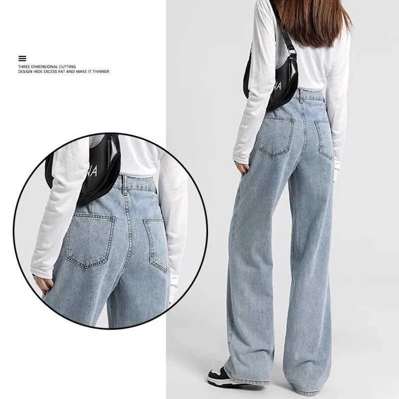 Hot Sale Female Vintage Straight Leg Jeans 2026 New s Solid Denim Trousers Women Fashion Designer Straight Leg Pants M260317