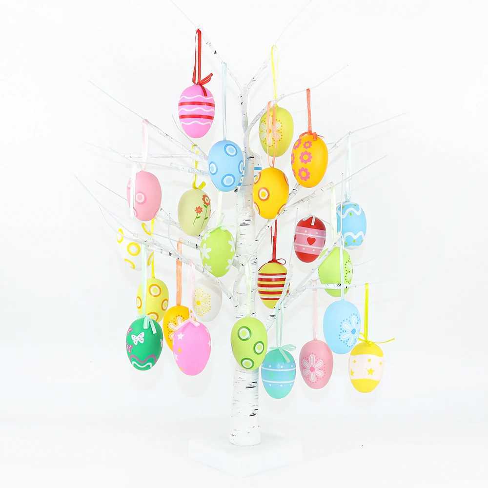 12pcs Colorful Easter Eggs Tree Pedant Hanging Ornament Happy Easter Party Supplies Easter Gift 2026 Easter Decorations For Home H260316