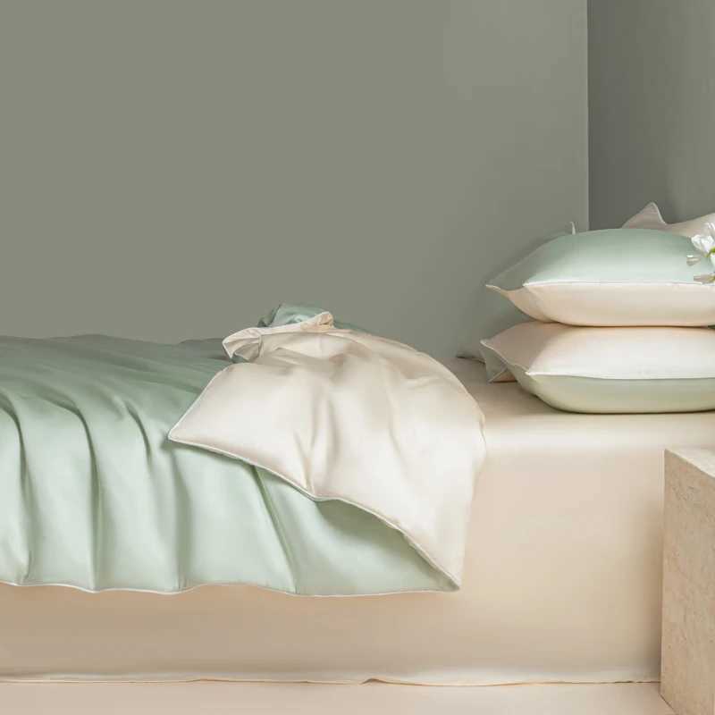 New Washed Ice Silk Bedding Set 4PCS Summer Cool Touch Rope Design Sheet Set Soft Breathable Hotel Luxury Twin/Full/Queen Size D260317