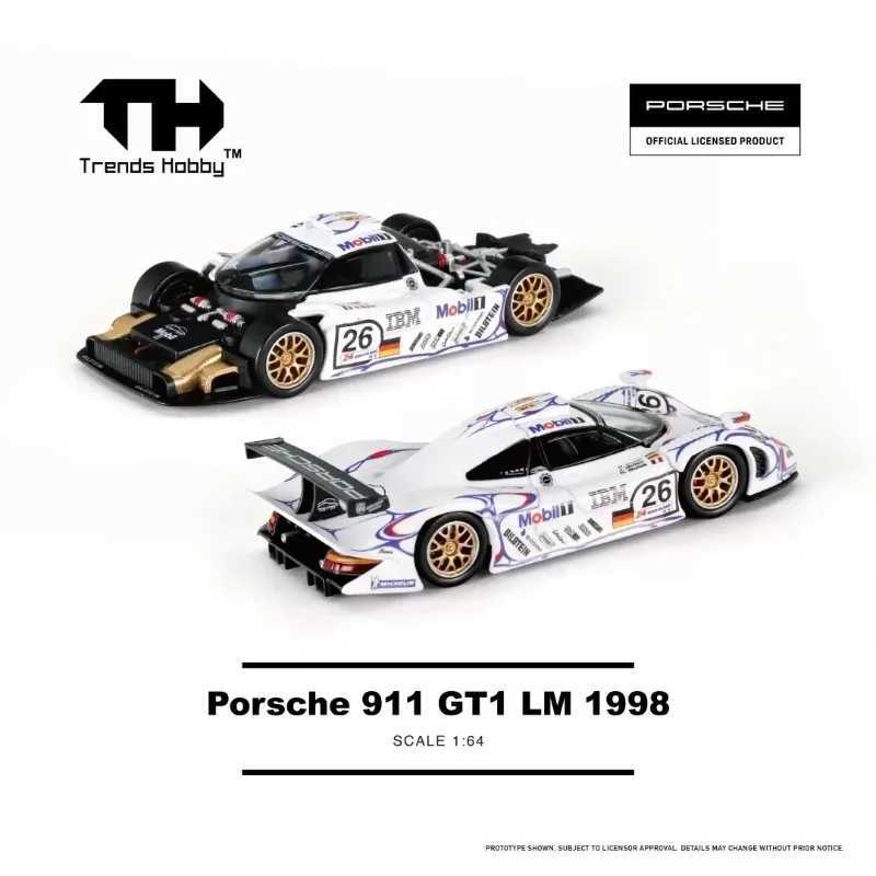 Trends Hobby 164 Porsche 911 GT1 LM 1998 Alloy Diecast Car Model Toy Collectible D260317