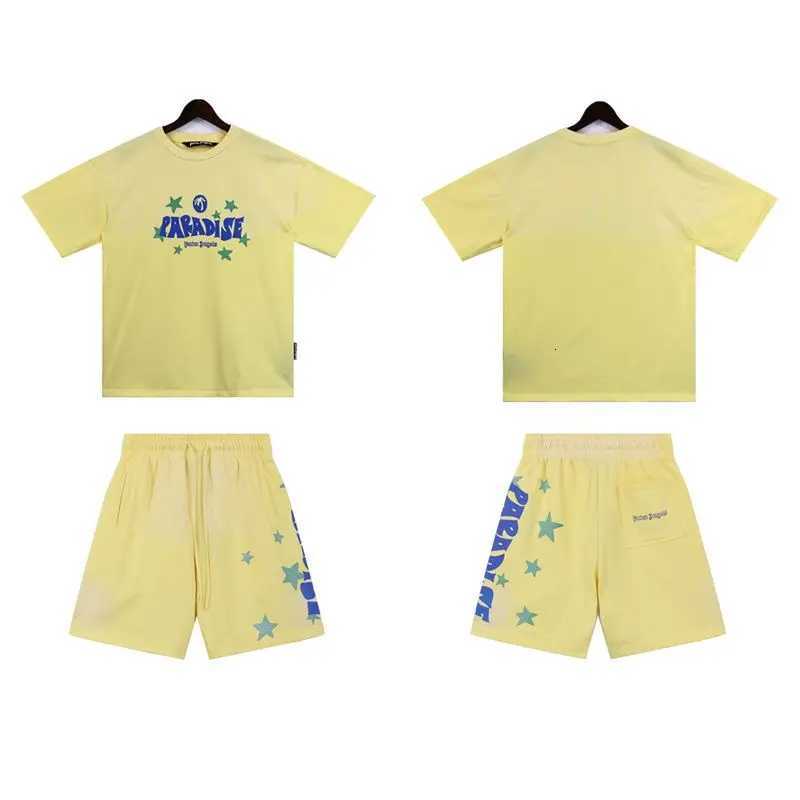 American Trendy Brand Fashion Large Size Mens Pure Cotton Letter Printing Short-sleeved T-shirt Summer Casual Shorts Set X260316