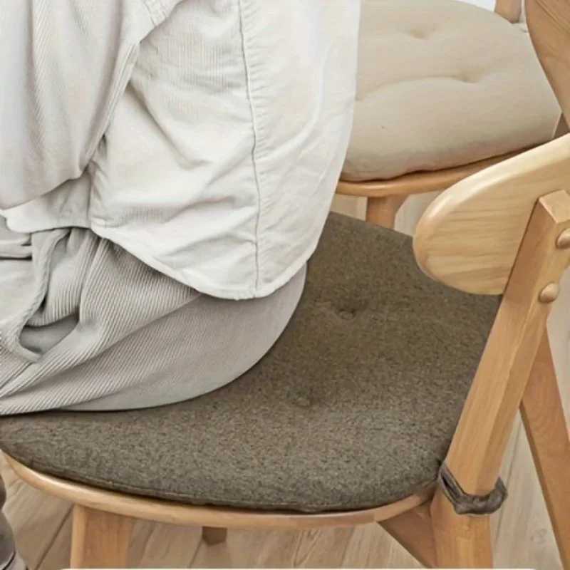 Universal Dining Chair Cushion Thickened Keep Warm Cotton Linen Seat Pad Horseshoe Shape Breathable All Season Home Use Cushion D260317
