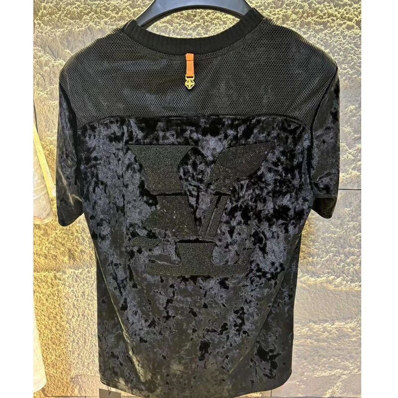 Trendy Fashion Versatile Men's Short-Sleeve Hot-Selling Sequin Embroidered Letter T-Shirt New Spring-Summer Casual Half-Sleeve Tee Luanyun