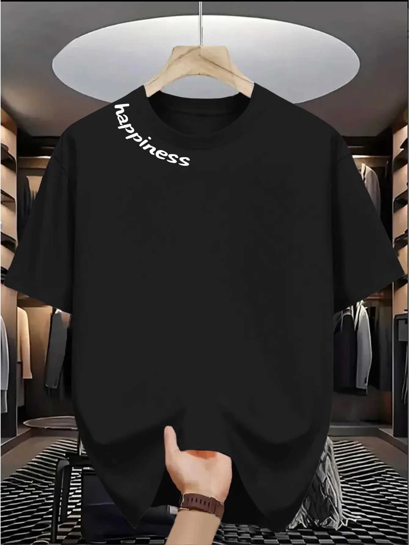 Summer Casual Trend Men T-shirt with Fashionable Earphone Pattern Simple Versatile Design Made 100 Pure Cotton Soft Material M260317