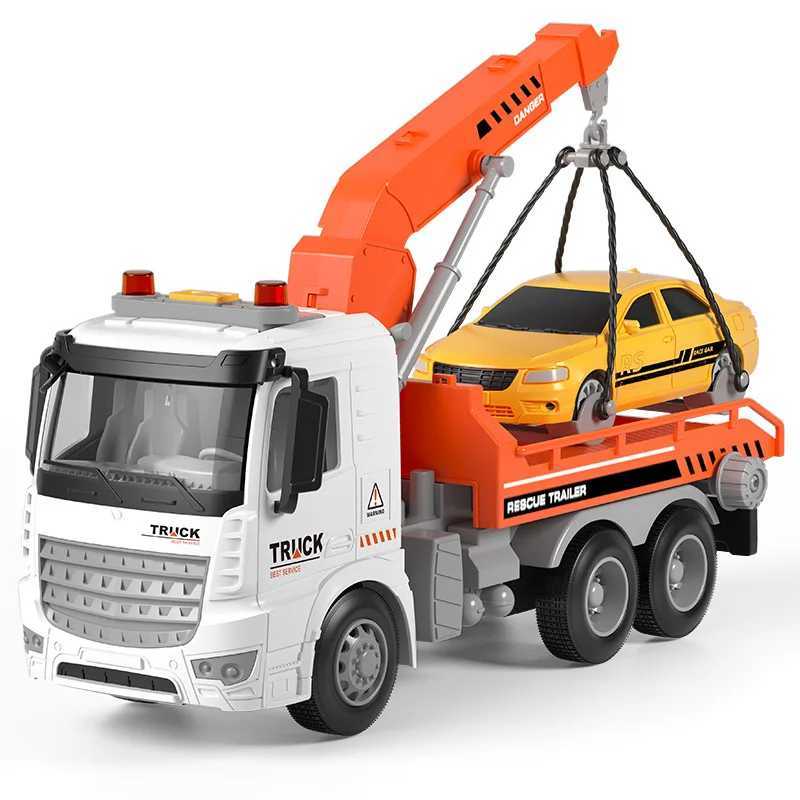 Large Inertia Trailer Toys Road Transport Crane Engineering Model Childrens Educational Sound And Light Toy Car Gift Boys Toys D260317