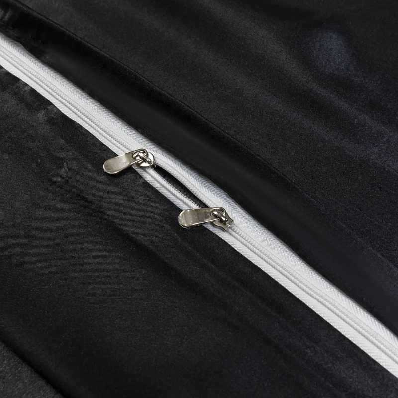 Black Luxury Ice Silk Bedding Set Satin Silky Duvet Cover Set With Pillowcase High-end Home Textiles Solid Color Bed Cover Sets D260317