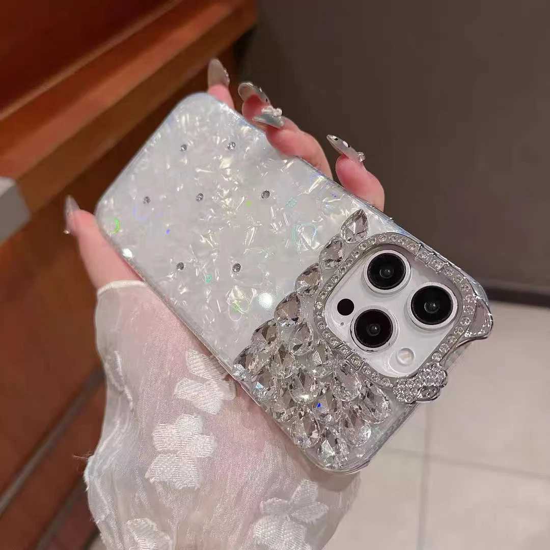 For iPhone 17 Pro Max 17Air 14 15 13 12 11 Pro 16 Plus Case Cat Ears Epoxy Gypsy Flash Diamonds Laser Shiny Bow Cover C260314