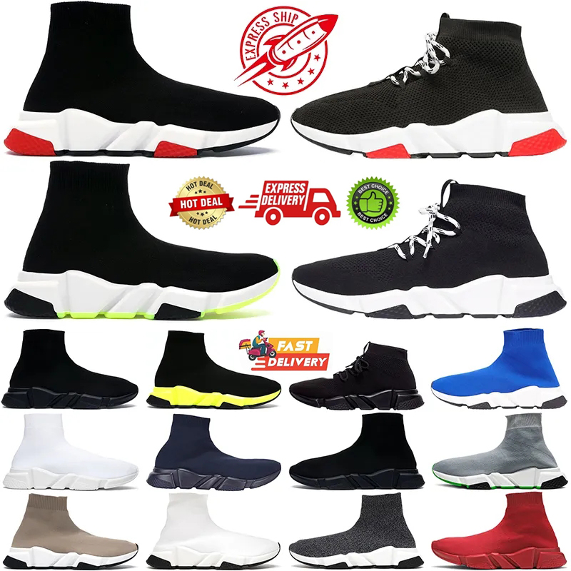 Designer Sock shoe Casual Shoes Men Women Paris Triple black white red green Flat trainers Mesh sneakers Fashion platform Walking Outdoor sneaker 36-47