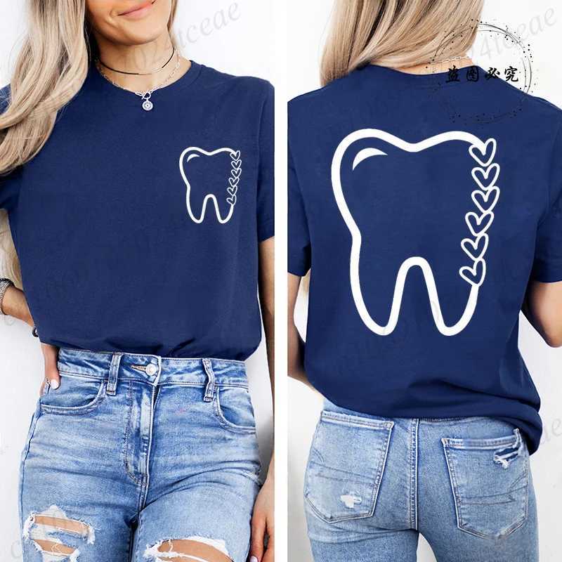 Women Dental Graphic T Shirt Clothes Funny Letter Print T-Shirts Short Sleeve Tee Shirts Summer Fashion Female T-Shirts Clothing M260317
