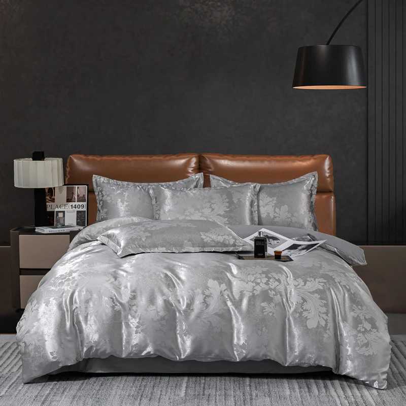 2025 new European light luxury jacquard four-piece set satin silk quilt cover bed sheet single double four-piece set D260317