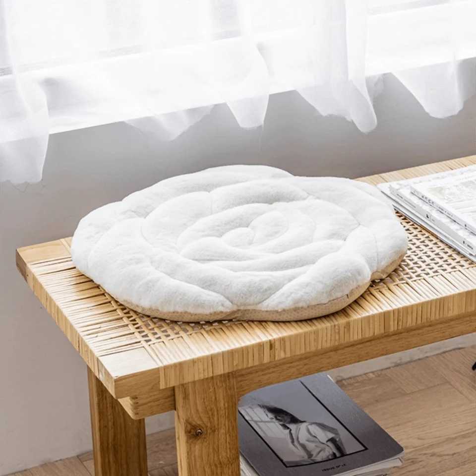 Home Decoration Rose Shaped Chair Cushion Quilted Soft Seat Cushion Non-slip Particle Thickened Tatami Sofa Cushion Living Room D260317