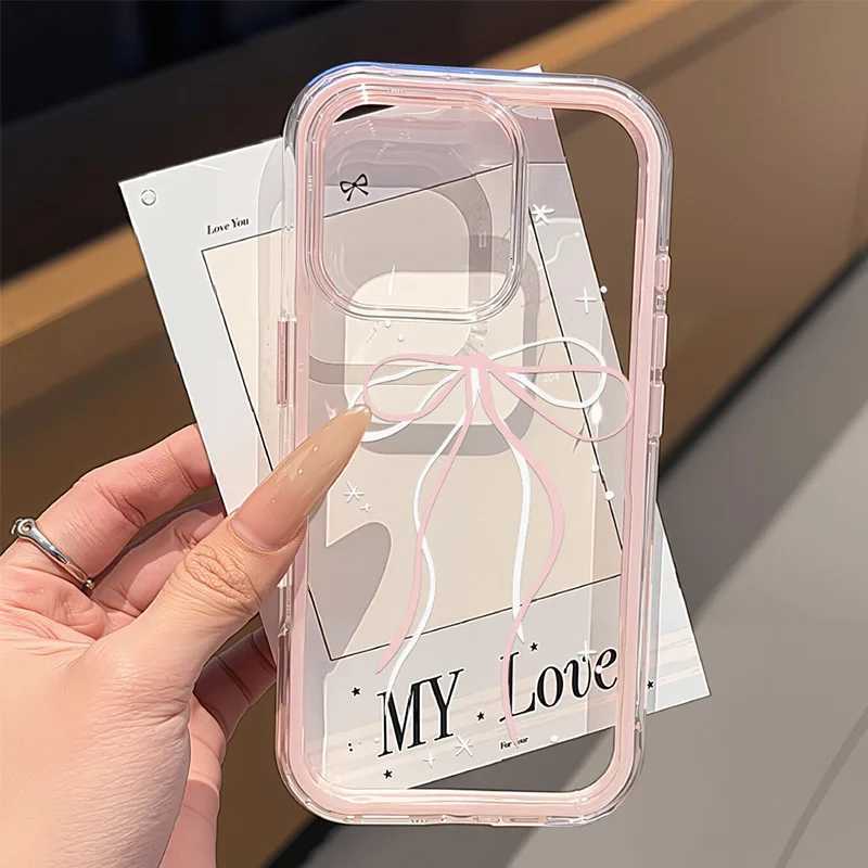 Cute Bow Phone Case For iPhone 17 Pro Max Case iPhone 15 13 14 11 12 16 Pro Max 2 IN 1 Shockproof Soft Cover C260314
