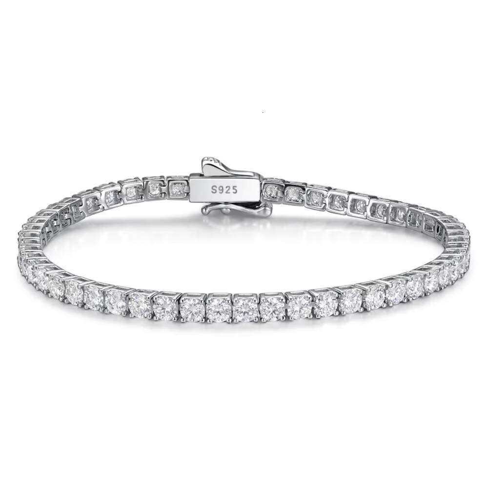 S925 Sterling Silver Classic 2/3/4/5mm Moissanite Tennis Bracelet for Men and Women Fine Jewelry Stylish and Stylish