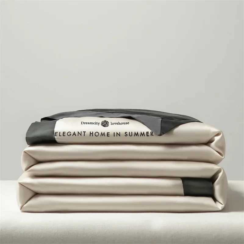 Luxury European Style Ice Silk Summer Quilt Set High-end Embroidered Cooling Blanket 4/3/1 Pcs Sets Air Conditioning Comforter D2603171