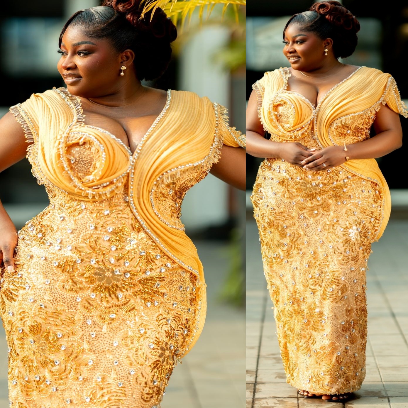 2K26 Aso Ebi Gold Prom Dress 2026 Sheath Prom Dress Rhinestons Beaded Floral Lace Sparkly Evening Dresses Birthday Party Formal Receiption Gowns Dress