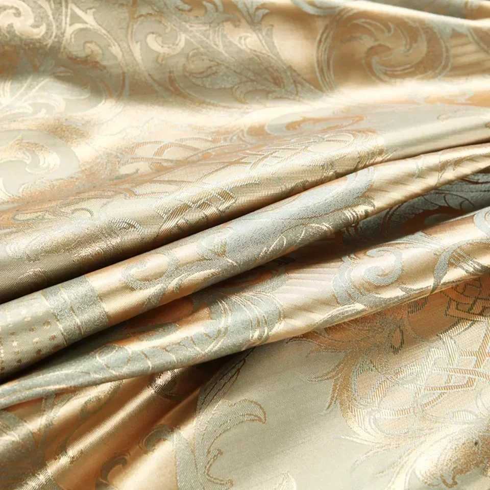 High End Jacquard King Size Bedding Set Luxury European Wedding Bedding Sets Queen American Satin Double Duvet Cover Set 220x240 D260317