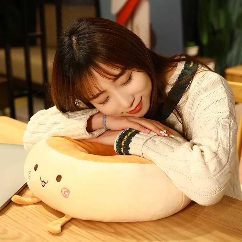 Bread Cushion Office Sitting Floor Chair Cushions Student Memory Cotton Thickened Soft Cartoon Nap Pillow for Waist Support D260317