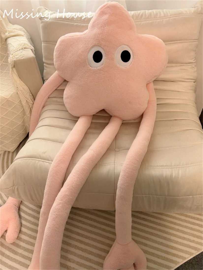 Funny Eyes Pink Star Flower Long Leg Arms Soft Pillow Cushion Cartoon Home Sofa Car Bedroom Cartoon Gift D260317