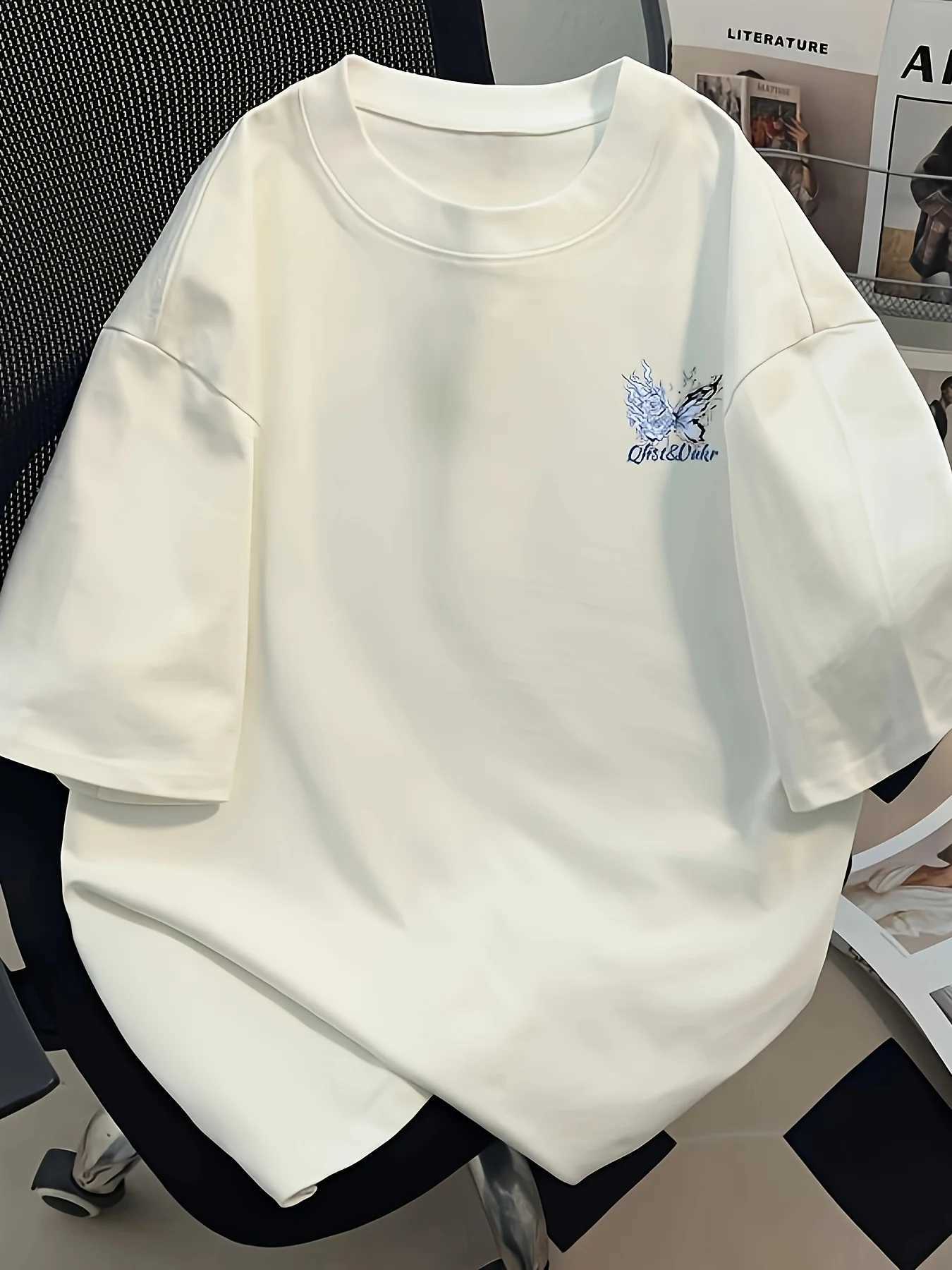 New American-style Summer Men Sports T-shirt Fashionable and Versatile 100 Heavyweight Pure Cotton Suitable for Daily Wear M260317