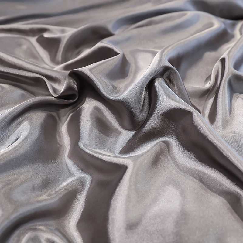 Satin Silk Bed Sheets for Summer Plain Flat Sheet for Double Bed Twin/Full/Queen/King Size Bed Linen pillowcase need order D260317