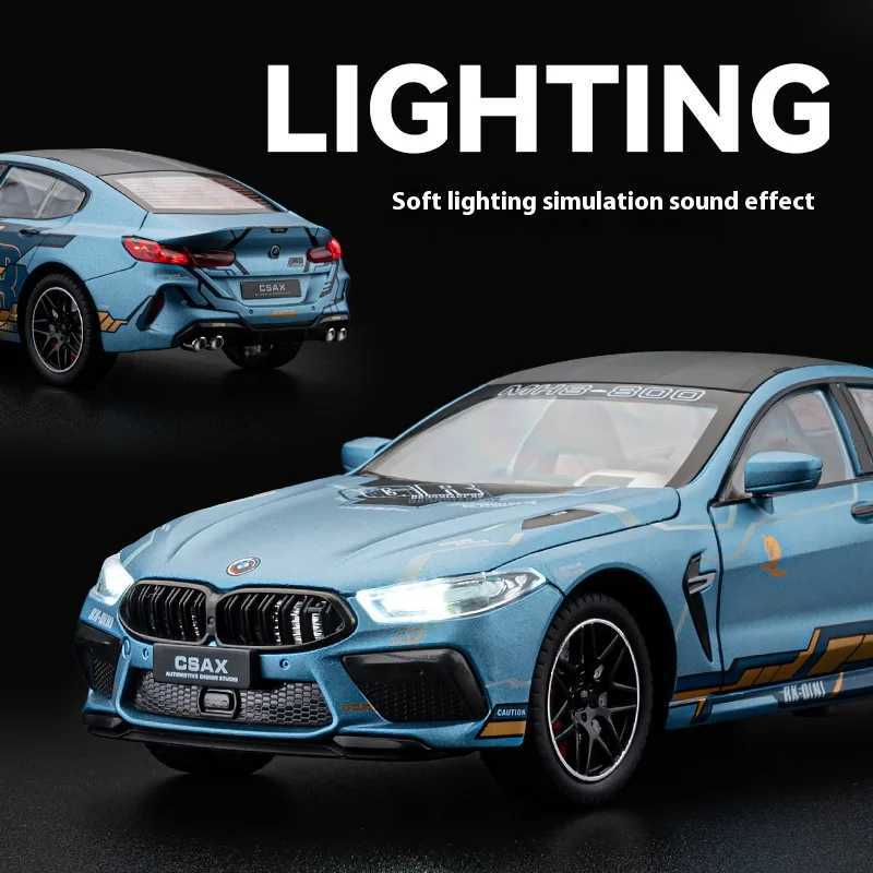 M8 Sports Car 124 Racing Alloy Car Model Boy Gift Metal Die Cast Children Toy Car Ornaments Simulated Car Model D260317