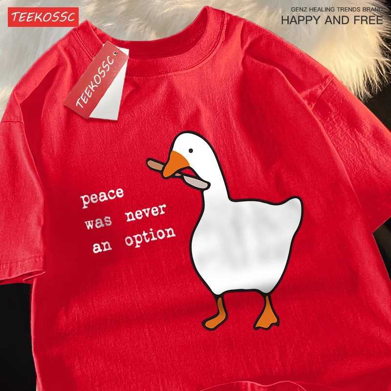 Peace Was Never An Option T Shirt Men Women Pattern Crewneck T Shirts Simplicity Cotton Tees Hip Hop Oversized T-Shirts Couple M260317