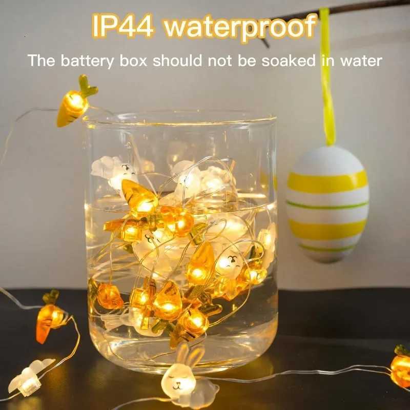 1/2M 10/20 Lights Easter Indoor Decor Bunny Carrot Copper Wire Lights Egg String Lights Dining Celebration Atmosphere Lighting H2603161