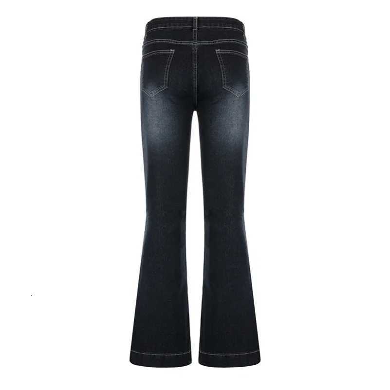 New Flare Jeans Womens Low Waist Trousers Vintage Aesthetic Denim Pants Streetwear Mom Casual Korean Fashion Y2k JeansT260317