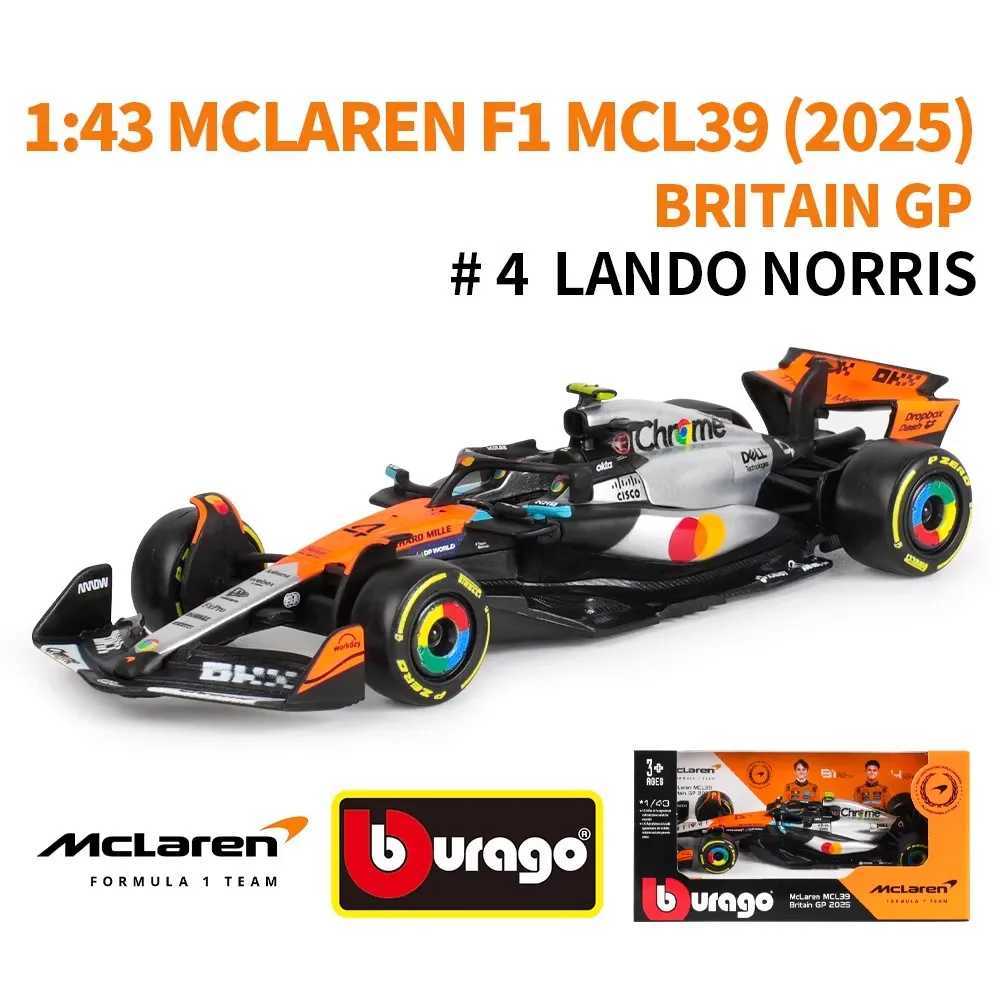 New In Stock Bburago 143 Mclaren F1 Mcl39 2025 Britain Gp Alloy Miniature Silverstone Circuit Car F1 Model Custom Toys Gift D260317