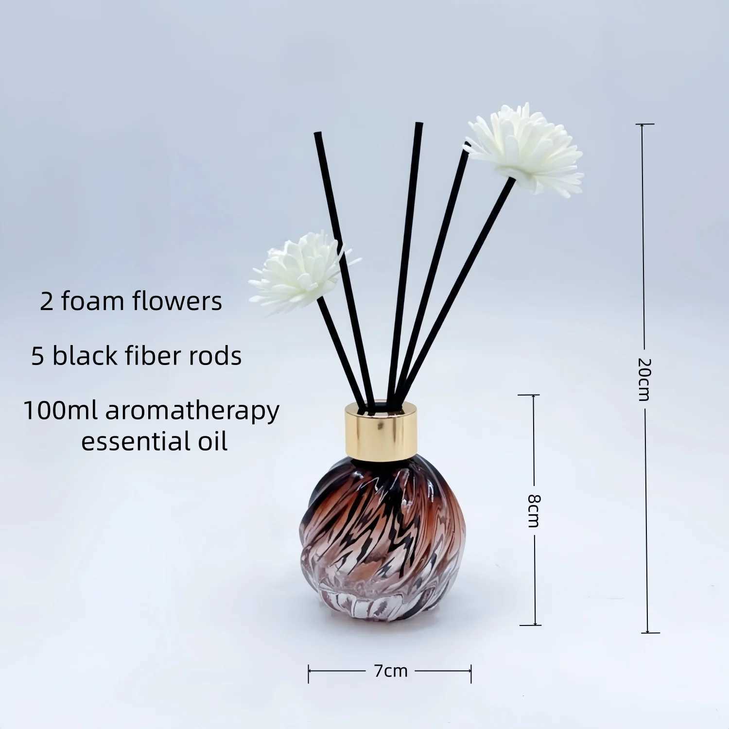 Bottle 100ml PinePatternedR oundG lassB ottlew ithR attana ndF oamF lowersB eautifulH omeD ecorationF ragranceD iffuserf orB edrooma ndL iving D260317