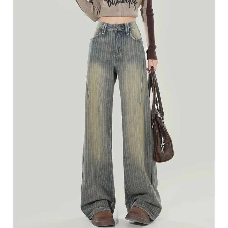 2025 Female Ins Retro High Waist Jeans Pants s Comfortable Denim Pants Women Casual Straight Leg Jeans Trousers M260317