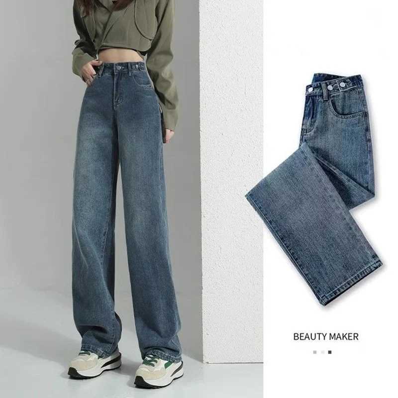 Hot Sale Female Vintage Straight Leg Jeans 2026 New s Solid Denim Trousers Women Fashion Designer Straight Leg Pants M260317