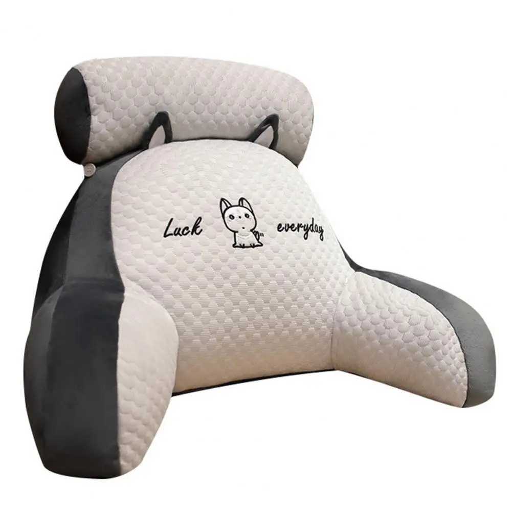 Bed Pillow Cartoon Print Bed Reading Pillow with Arm Support Detachable Backrest Cushion for Sofa Couch for Reading for Kids D260317